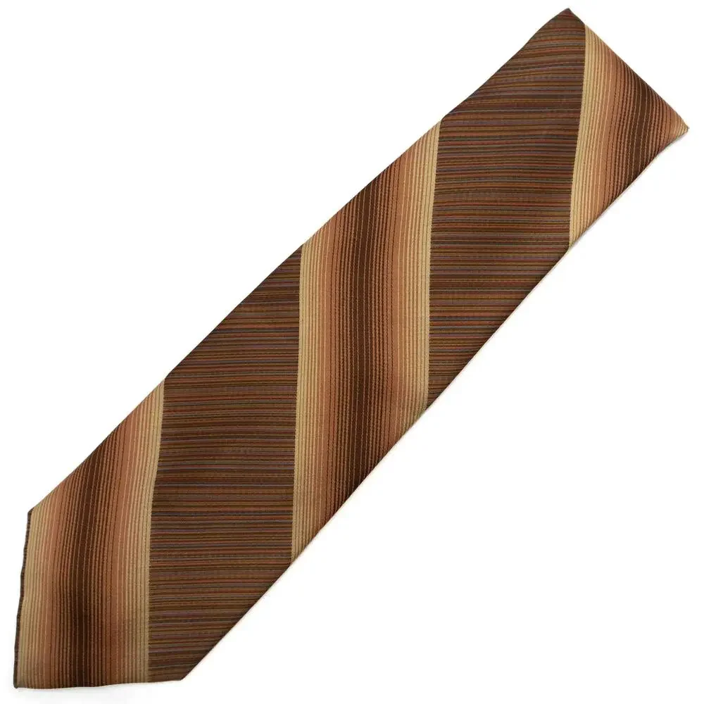 Damon Vintage Retro Brown Striped 60's 70's Necktie Neck Tie